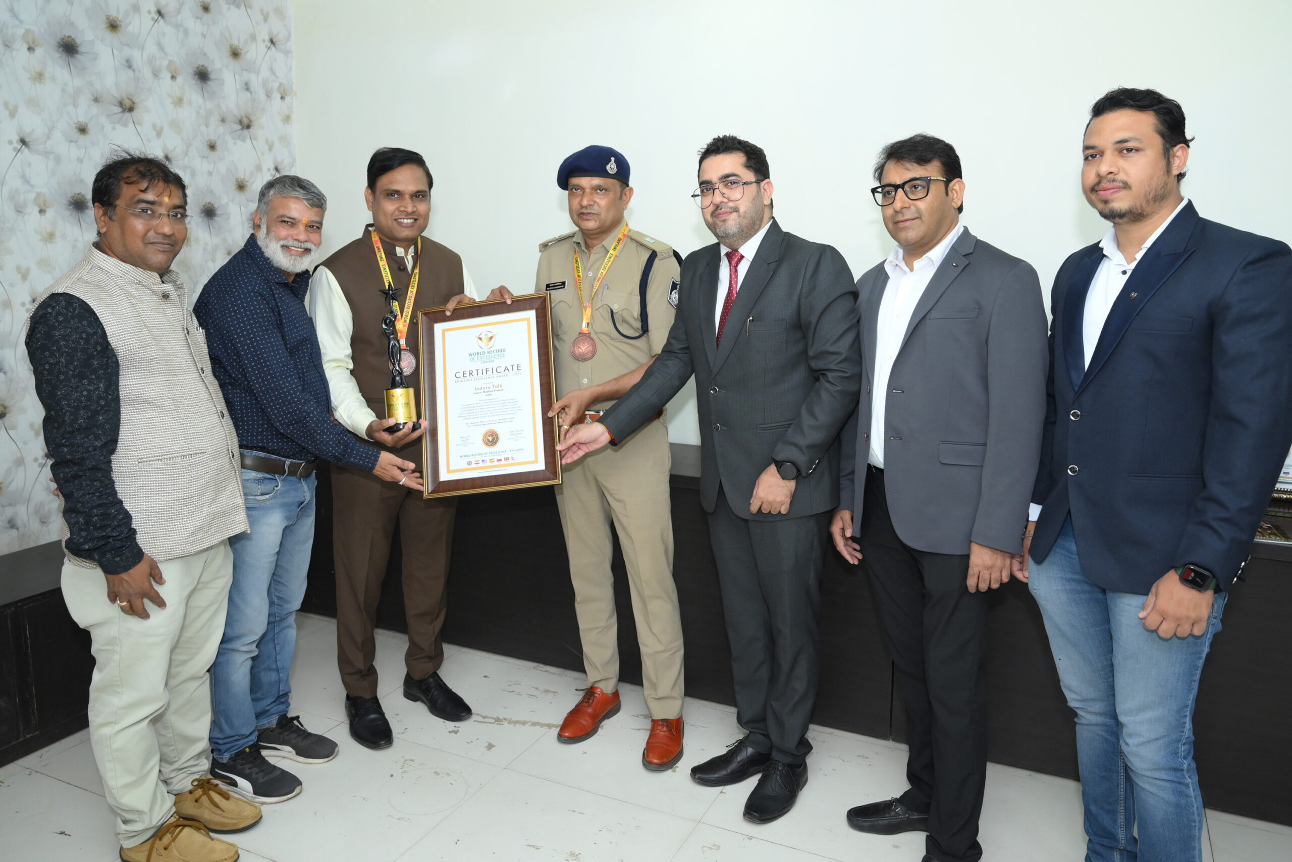 Indore Talk Media, Madhya Pradesh, India felicitated with Eminence Excellence Award 2025 by the World Record of Excellence, England